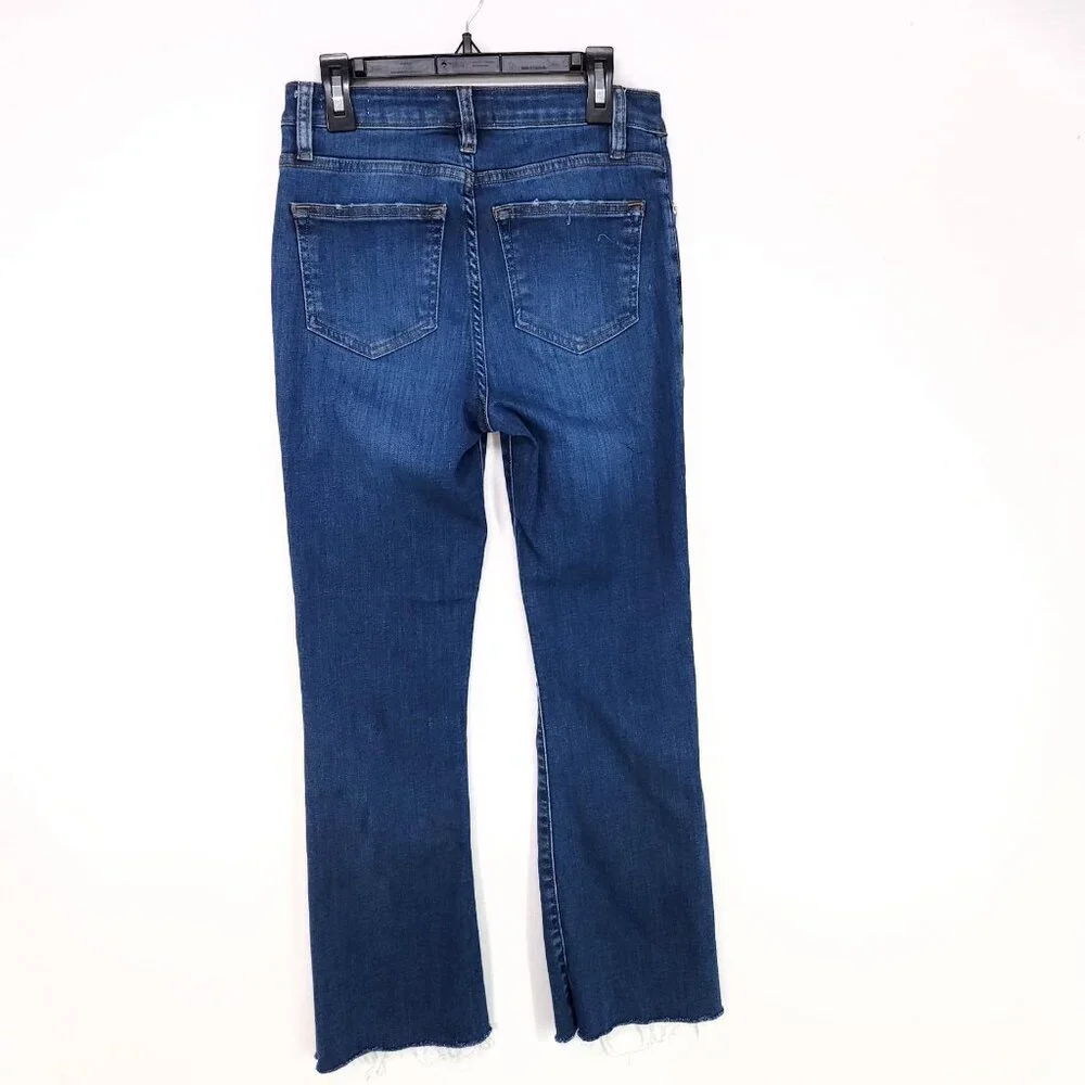 Frame Jeans Le Crop Mini Boot Womens Size 25 Blue Whiskered Cut-off Raw Hem - Picture 2 of 15